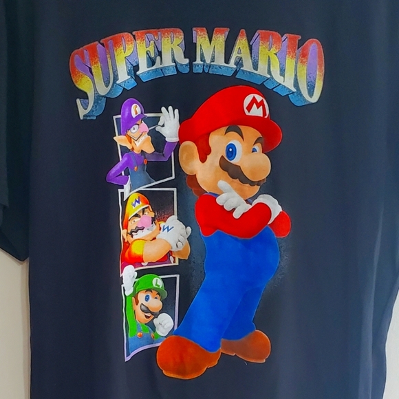 Super Mario Graphic Black Tee t-shirt Mens Size 2x New - Picture 1 of 4